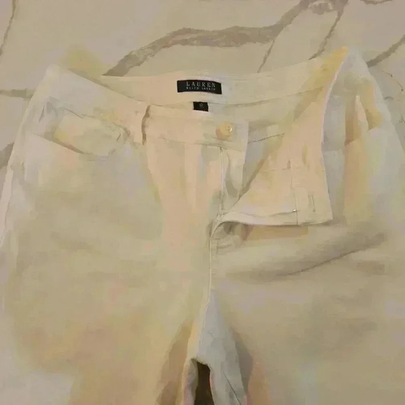 Lauren Ralph Lauren Womens Straight Leg Relaxed Stretch Jeans Cream Size 12 - Picture 5 of 11